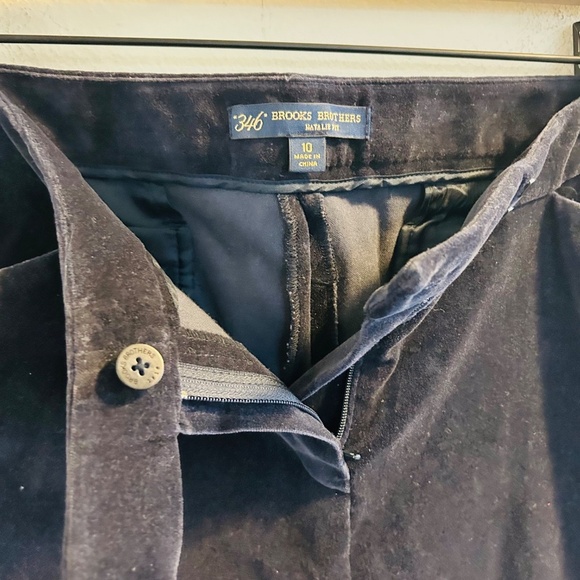 Brooks Brothers Natalie Fit Pants Womens Size 10 Navy Blue Velvet Workwear Job - Picture 6 of 9